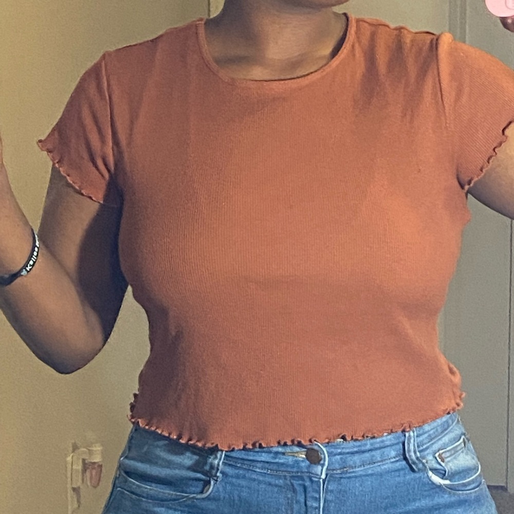 Ruffled Orange Shirt